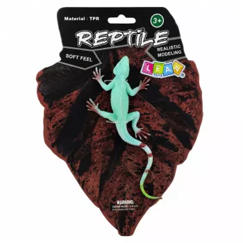 LEAN TOYS Agama Lizard Sailboat Rubber Figure Stretchable Realistic 16 cm