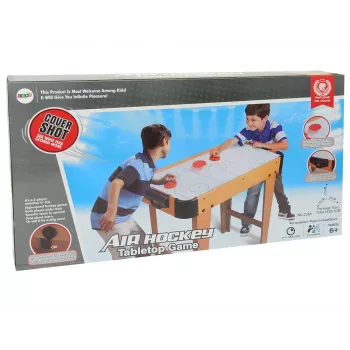LEAN TOYS oro ritulio ir rankinio žaidimų stalas su futbolu, 2-in-1, elektriniu pūtiku, MDF, juodas