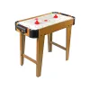LEAN TOYS oro ritulio ir rankinio žaidimų stalas su futbolu, 2-in-1, elektriniu pūtiku, MDF, juodas