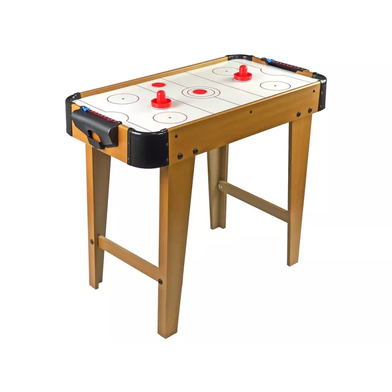 LEAN TOYS oro ritulio ir rankinio žaidimų stalas su futbolu, 2-in-1, elektriniu pūtiku, MDF, juodas