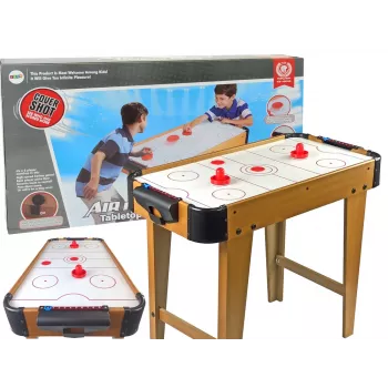 LEAN TOYS oro ritulio ir rankinio žaidimų stalas su futbolu, 2-in-1, elektriniu pūtiku, MDF, juodas