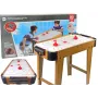 LEAN TOYS oro ritulio ir rankinio žaidimų stalas su futbolu, 2-in-1, elektriniu pūtiku, MDF, juodas