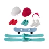 LEAN TOYS Anlily vaikiška lėlė su 4 sportinio slidinėjimo aksesuarais