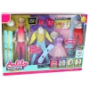 LEAN TOYS Anlily vaikiška lėlė su 4 sportinio slidinėjimo aksesuarais