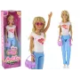 LEAN TOYS Anlily vaikiška lėlė ilgais šviesiais plaukais, rankine, akiniais, balta palaidine