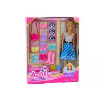 LEAN TOYS Anlily lėlės rinkinys su drabužiais, aksesuarais ir priedais