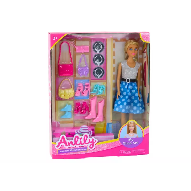 LEAN TOYS Anlily lėlės rinkinys su drabužiais, aksesuarais ir priedais