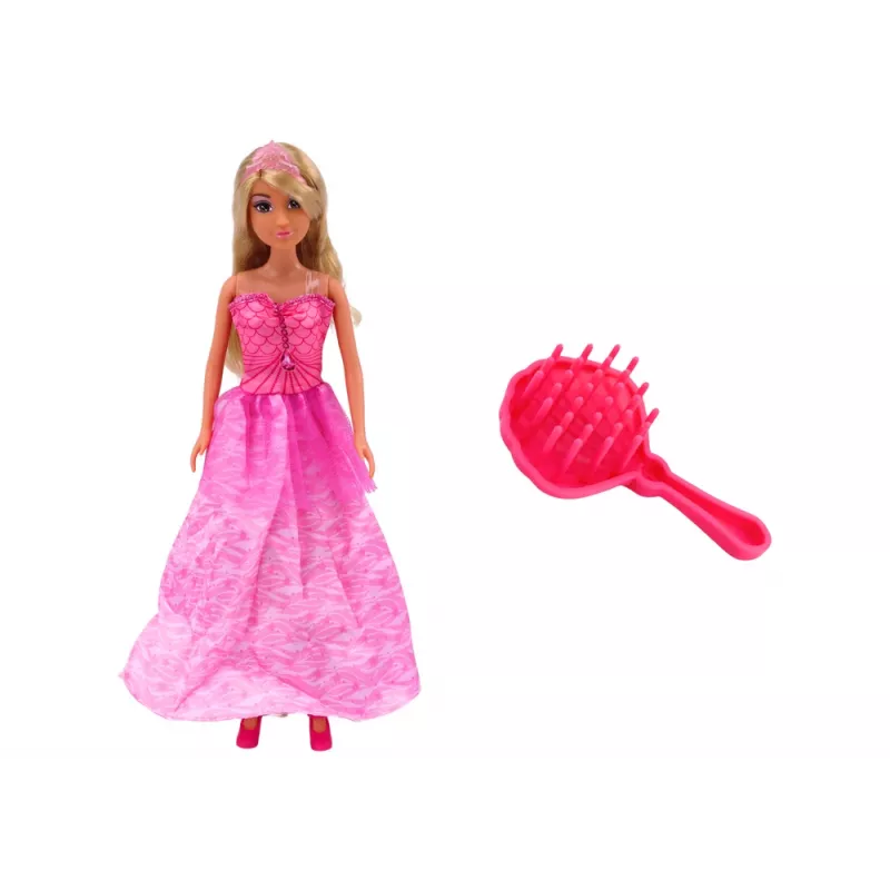 LEAN TOYS Anlily Mermaid Princess Doll Pink Dress Brush