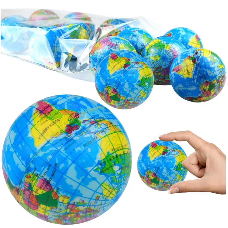 LEAN TOYS Anti-Stress Ball Kneading Globe Earth Exercise Ball 6cm