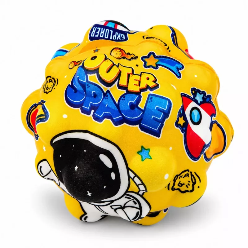 LEAN TOYS Anti-Streso putų kamuoliukas su smaigaliais šokinėjimui Kosmos 7 cm