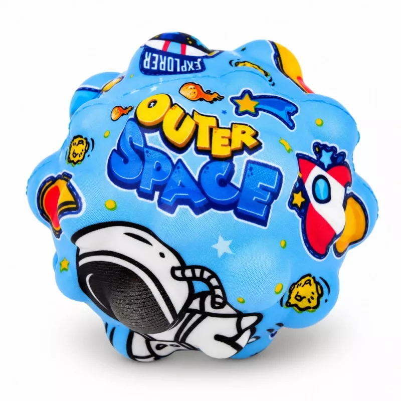 LEAN TOYS Anti-Streso putų kamuoliukas su smaigaliais šokinėjimui Kosmos 7 cm
