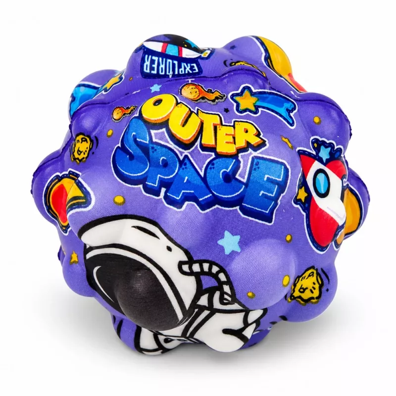 LEAN TOYS Anti-Streso putų kamuoliukas su smaigaliais šokinėjimui Kosmos 7 cm