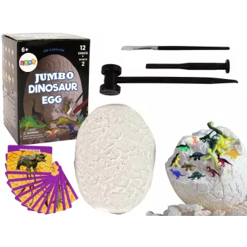LEAN TOYS Archeologijos kasinėjimų rinkinys Didysis kiaušinis 12 dinozaurų figūrėlių