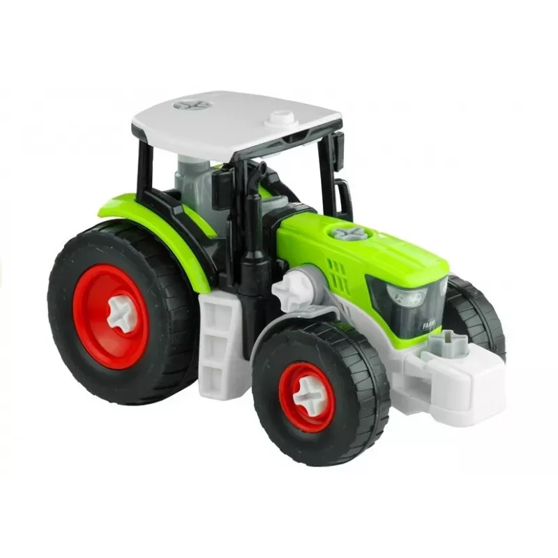 LEAN TOYS Surinkimo traktorius su atviru priekabu 43 cm