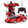 LEAN TOYS Automatinis robotas transformatorius + nuotolinio valdymo deformuotas automobilis 2in1 daugiafunkcis, spalva raudona