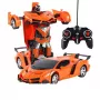 LEAN TOYS Automatinis robotas transformatorius + nuotolinio valdymo deformuojamas automobilis 2in1 daugiafunkcis oranžinis