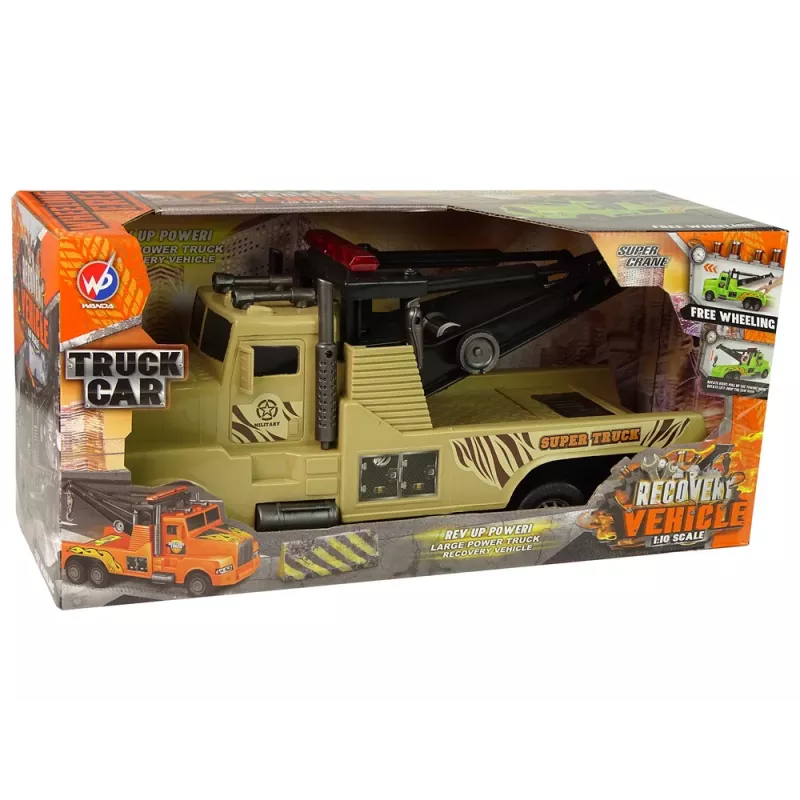 LEAN TOYS Auto Tow Truck Roadside Assistance 1:10 Rope Brown