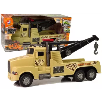 LEAN TOYS Auto Tow Truck Roadside Assistance 1:10 Rope Brown