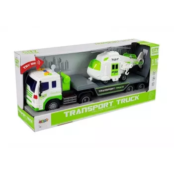 LEAN TOYS Automobilinis transporteris su sraigtasparniu, baterijomis, 1:16