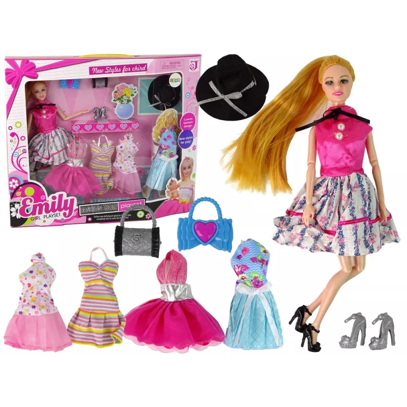 LEAN TOYS Baby Doll Emily Priedai Nuimamos Suknelės