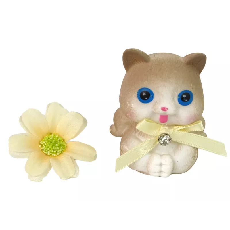 LEAN TOYS Baby Doll Emily Long Hair Kitten Flower