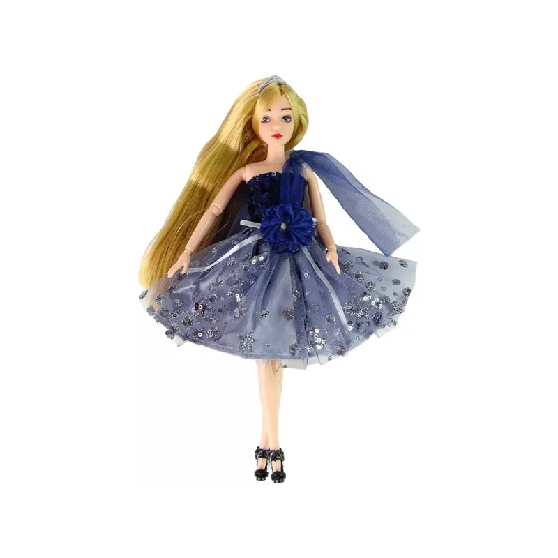 LEAN TOYS Baby Emily lėlė su šuniuko rankine ir gėlėmis