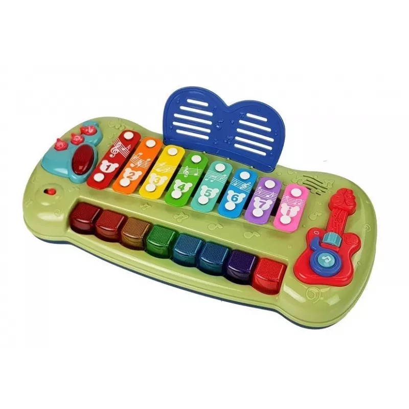 LEAN TOYS Baby Grand pianinas su cimbolais ir apšviestais klavišais, muzikinis žaislas
