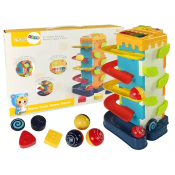 LEAN TOYS Balls Slide Educational Block Sorter with Piano