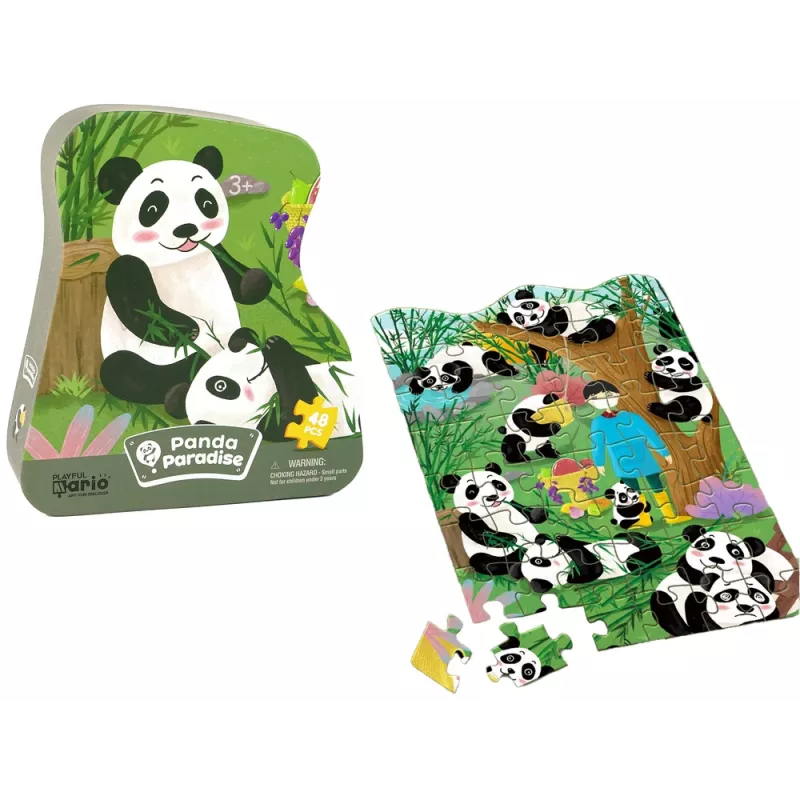 LEAN TOYS Bamboo Forest Panda Puzzle 48 Elements