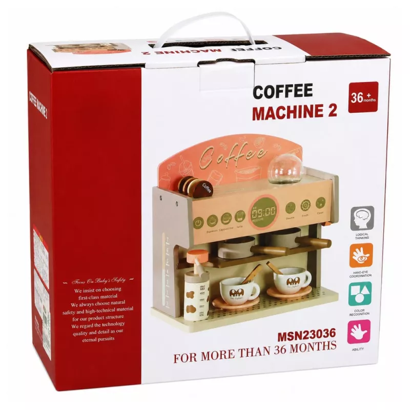 LEAN TOYS Barista rinkinys Kavamalė Mediniai aksesuarai Rožinė
