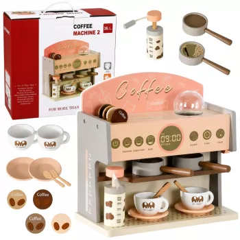 LEAN TOYS Barista rinkinys Kavamalė Mediniai aksesuarai Rožinė
