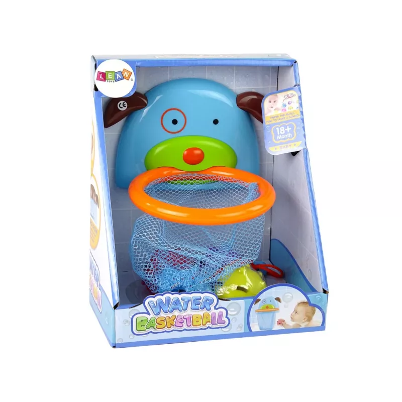 LEAN TOYS vonios žaislas Mini krepšinis šuo guminė žuvis