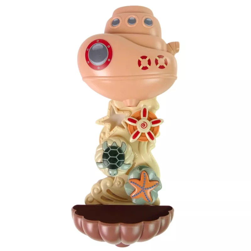 LEAN TOYS vonios žaislų rinkinys: laivas, jūros gyvūnai, krioklys, siurbtukai