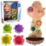 LEAN TOYS vonios žaislų rinkinys: laivas, jūros gyvūnai, krioklys, siurbtukai