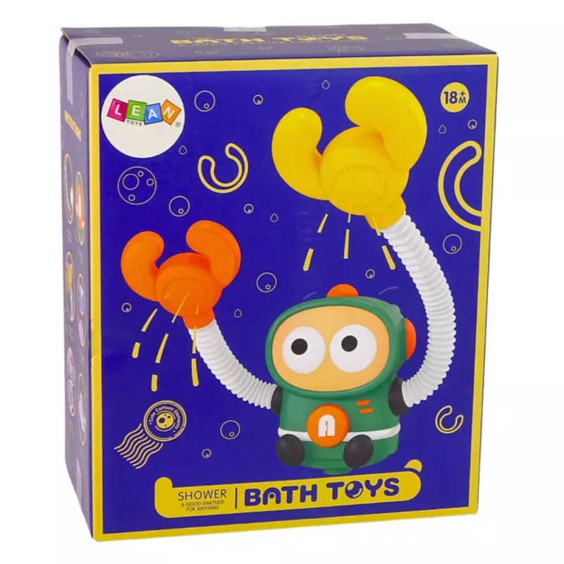 LEAN TOYS Maudymosi vandens žaislas Astronauto dušas su vandens cirkuliacija ir siurbtukais