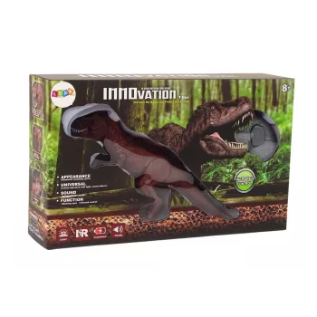 LEAN TOYS Baterijomis maitinamas dinozauras T-Rex su nuotolinio valdymo pulteliu ir garsu