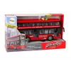 LEAN TOYS Baterijomis varomas dviaukštis autobusas su šviesomis ir garsais, inercinė pavara, raudonas