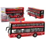 LEAN TOYS Baterijomis varomas dviaukštis autobusas su šviesomis ir garsais, inercinė pavara, raudonas