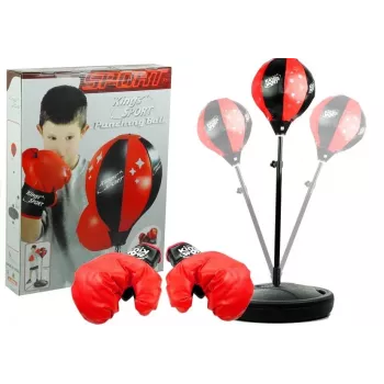 LEAN TOYS Big Boxer rinkinys vaikams + pirštinės ir kriaušės stovas