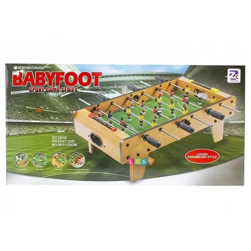 LEAN TOYS didelis futbolo stalas 70 cm futbolo sportas - stalo žaidimas su 22 žaidėjais