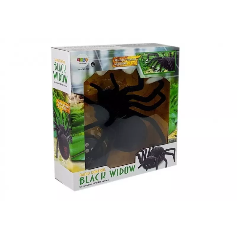 LEAN TOYS Big Hairy Spider Black Widow nuotolinio valdymo
