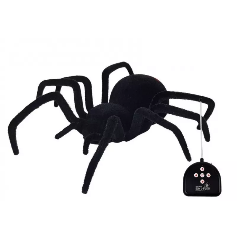 LEAN TOYS Big Hairy Spider Black Widow nuotolinio valdymo