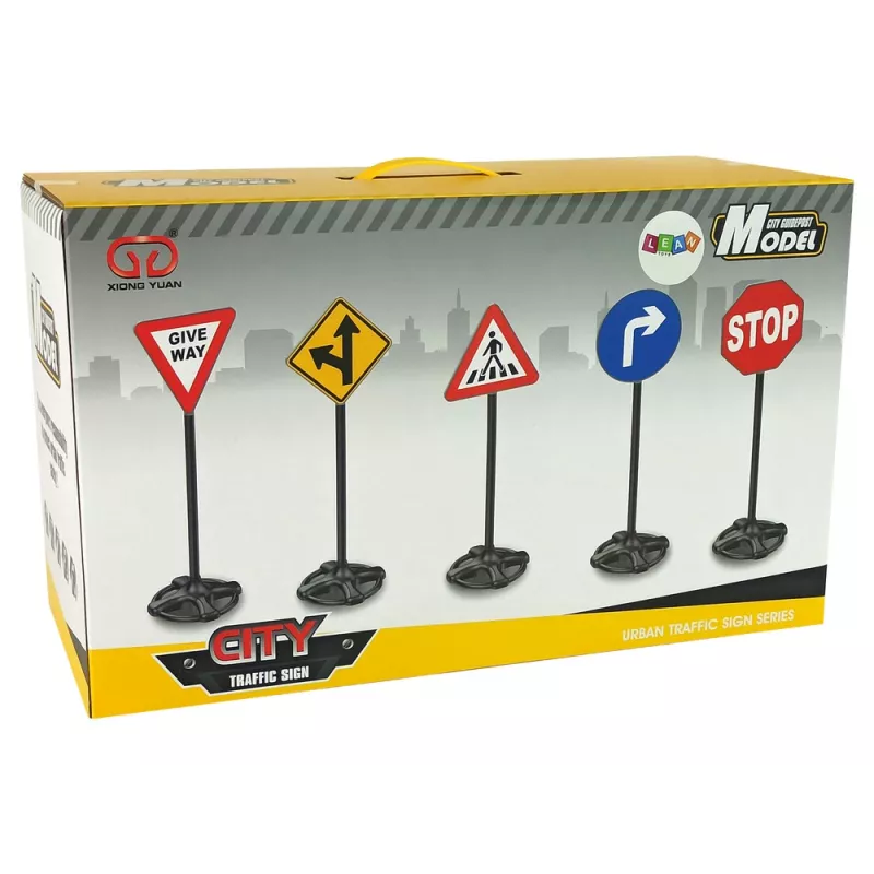 LEAN TOYS Didysis edukacinių kelio ženklų rinkinys 82 cm