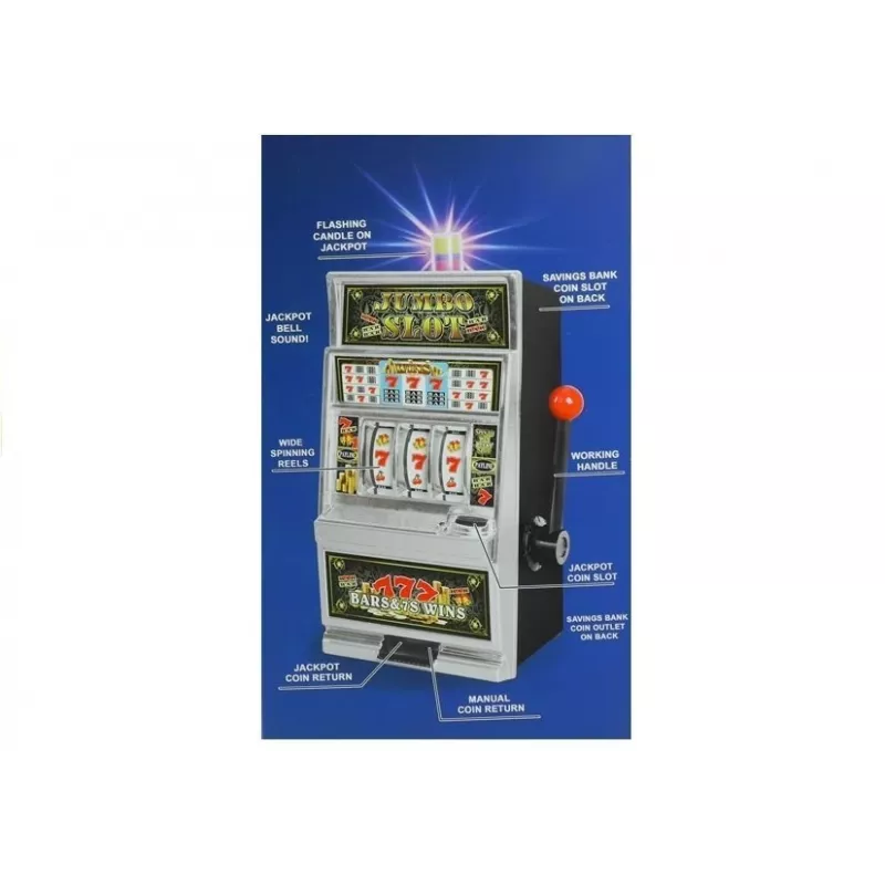 LEAN TOYS Didelis lošimo automatas kazino su garsais pinigų taupyklė