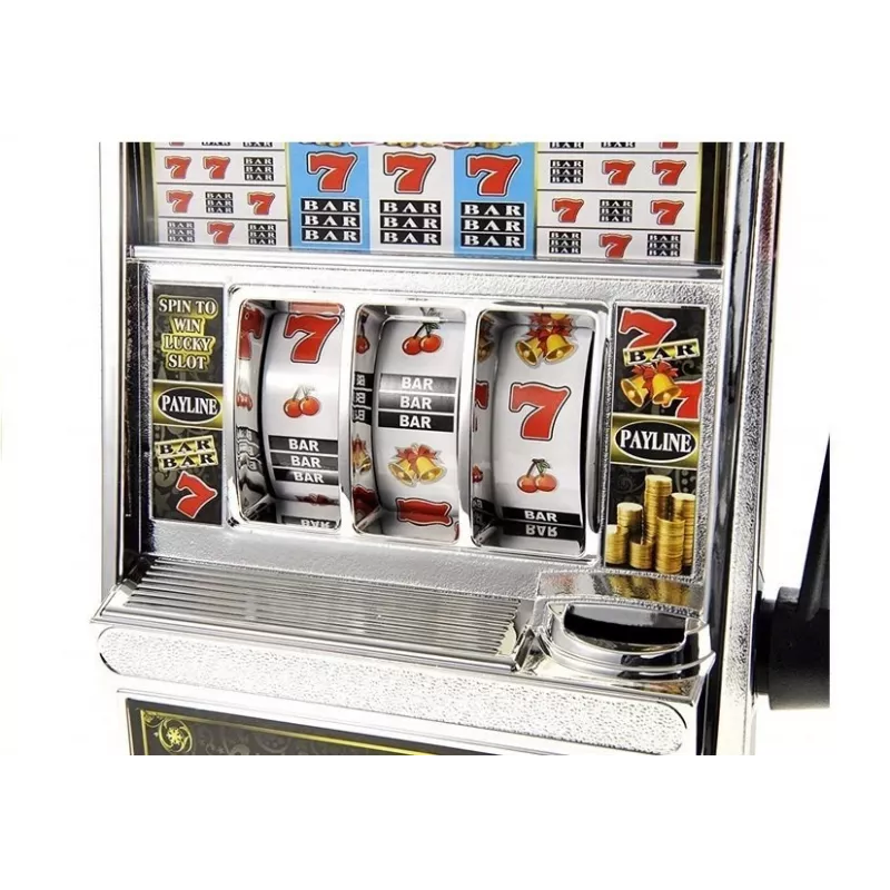LEAN TOYS Didelis lošimo automatas kazino su garsais pinigų taupyklė