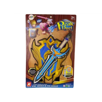 LEAN TOYS Mėlynasis kario kardo ir skydo rinkinys iš EVA putų