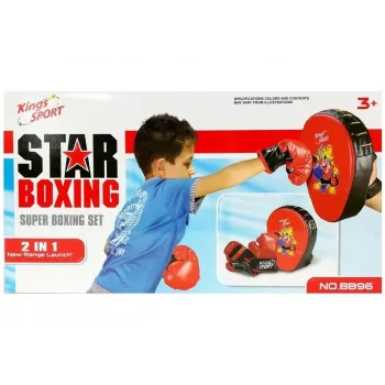 LEAN TOYS Bokso rinkinys su pirštinėmis ir taikiniu