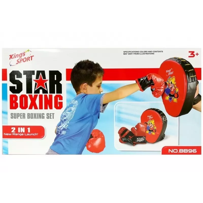 LEAN TOYS Bokso rinkinys su pirštinėmis ir taikiniu