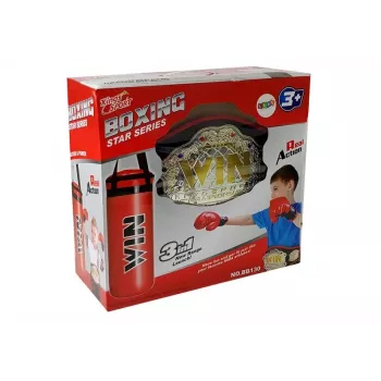 LEAN TOYS Bokso rinkinys, krepšys, pirštinės, diržas