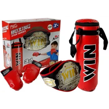 LEAN TOYS Bokso rinkinys, krepšys, pirštinės, diržas